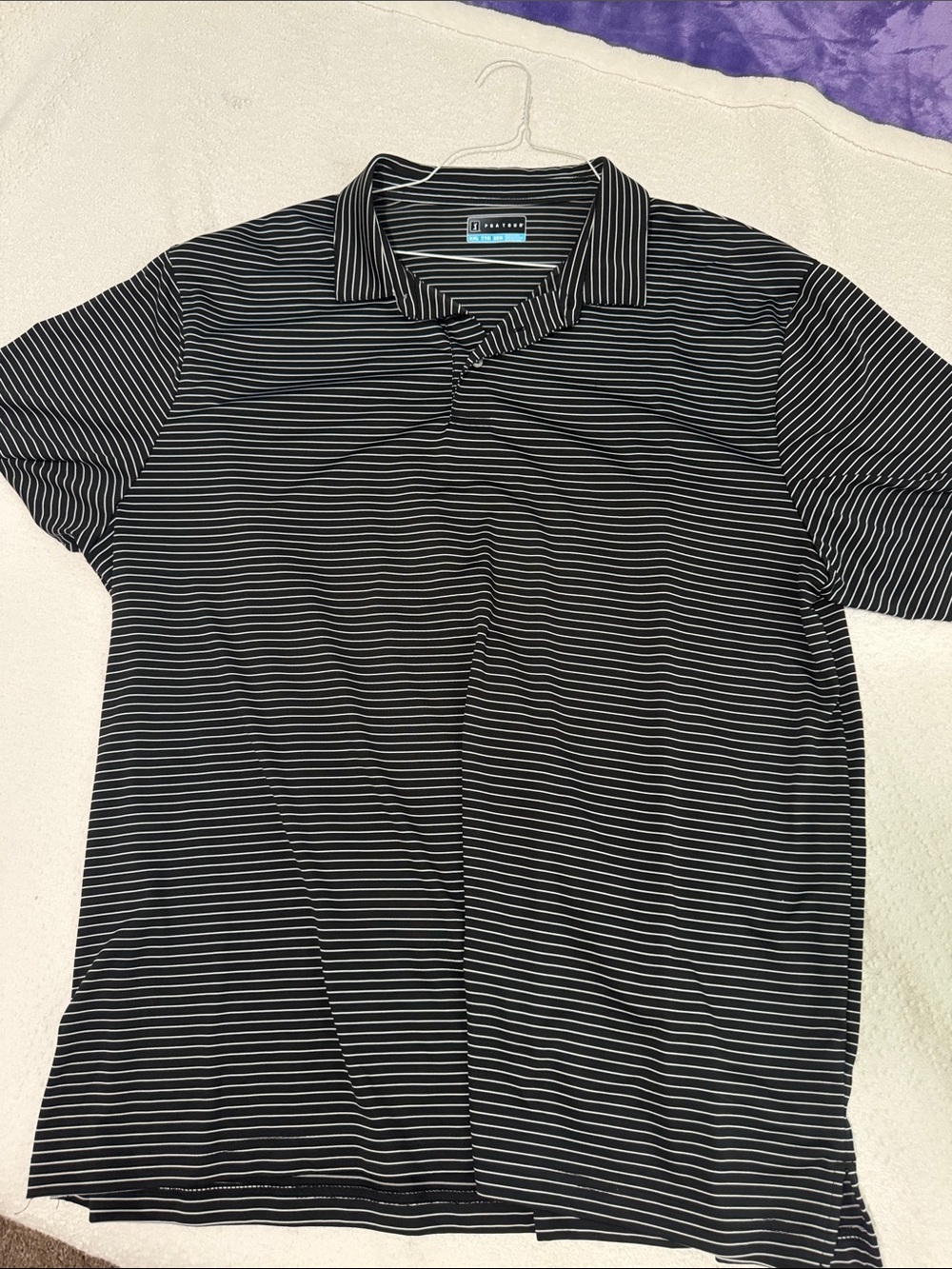 PGA Tour Black & White Striped Men's Polo